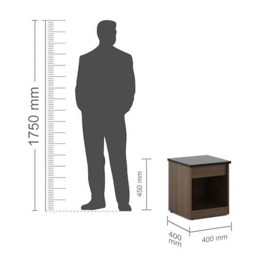 Roma Bedside Table -  Mol-acacia Dark - Woodpore