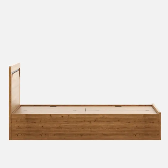 Roma King Bed With Box Storage- Classic Oak