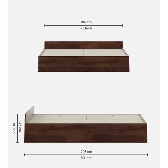 Sage King Bed Without Storage  - Sheesham