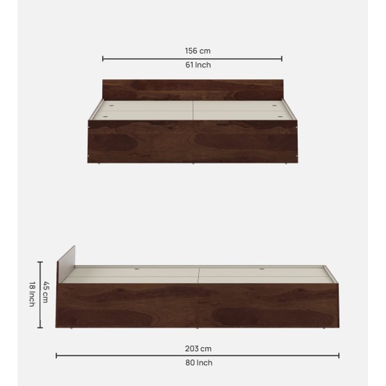 Sage Queen Bed Without Storage  - Sheesham