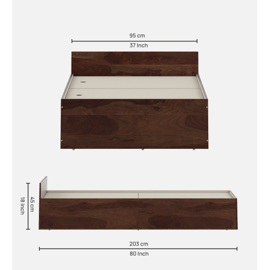 Sage Single Bed Without Storage  - Sheesham