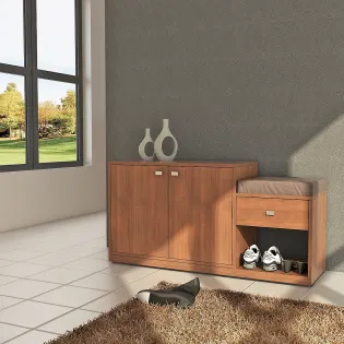 Shoe Rack All-in-one - Walnut Rigato Woodpore