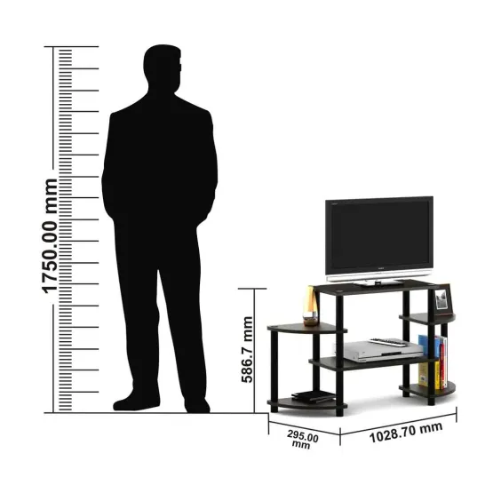 Tubular Tv Unit Rack Tr-03 - Fumed Oak Woodpore