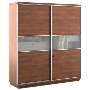 Universal 2 Door Sliding Wardrobe - Walnut Rigato