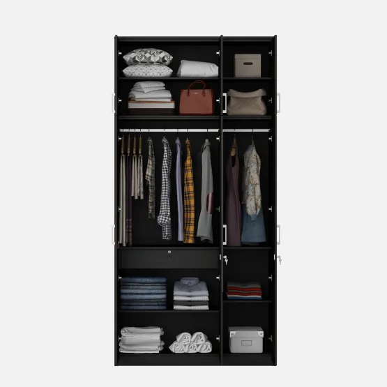 Value V2 3 Door Wardrobe With Loft - Natural Wenge With Loft