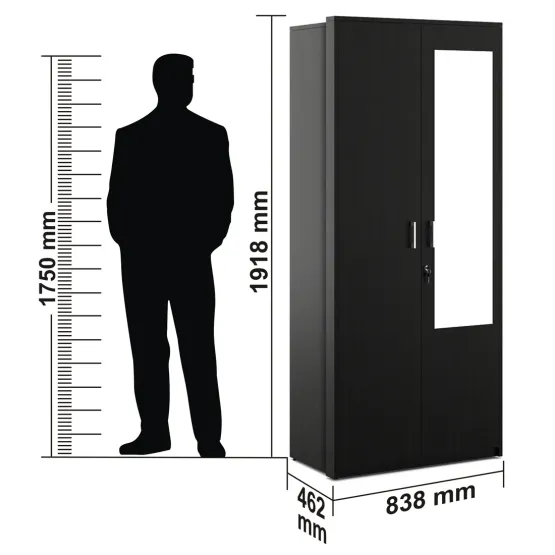 Value V2 2-door Wardrobe With Mirror - Natural Wenge - Woodpore