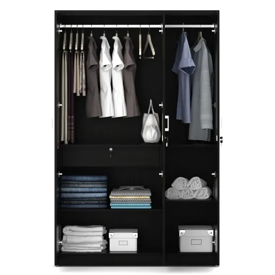 Value V2 3 Door Wardrobe - Natural Wenge - Woodpore