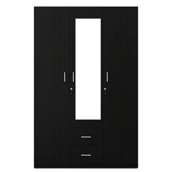 Value V2 3 Door Dresser Wardrobe - Natural Wenge