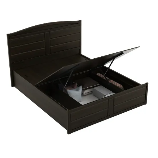 Verona Queen Bed 3/4 Lifton Storage - Fumed Oak