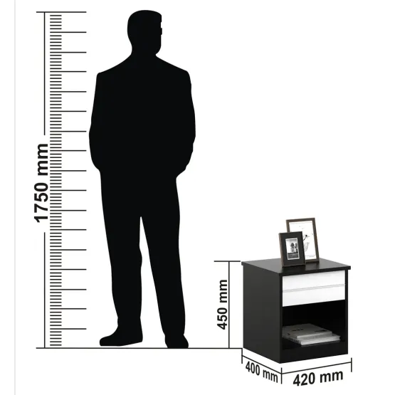 Viva Bedside Table - Natural Wenge - Woodpore