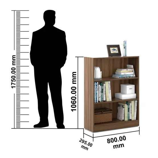 William Bookcase Small - Walnut Bronze Woodpore