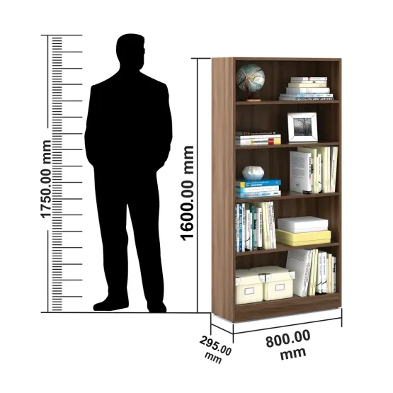 William Bookcase Large - Walnut Bronze Woodpore