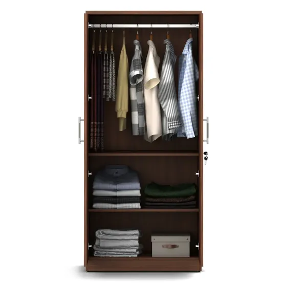 Optima 2 Door Wardrobe - Walnut Rigato
